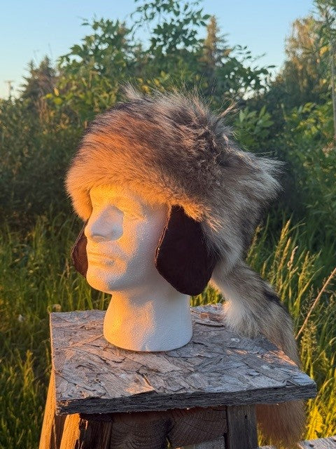 Coyote Davy Crockett with Ear Flaps