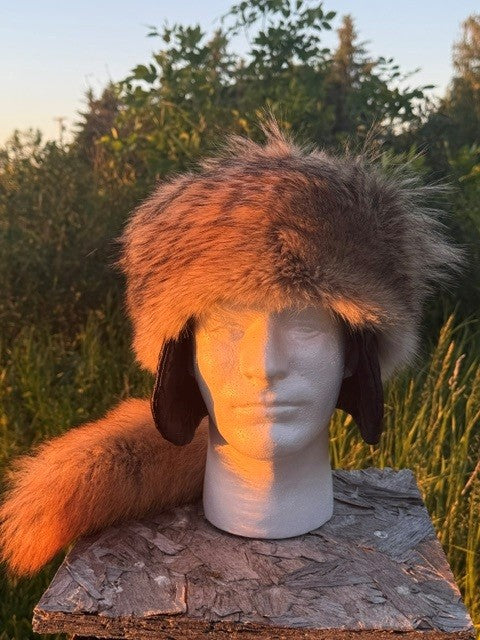 Coyote Davy Crockett with Ear Flaps